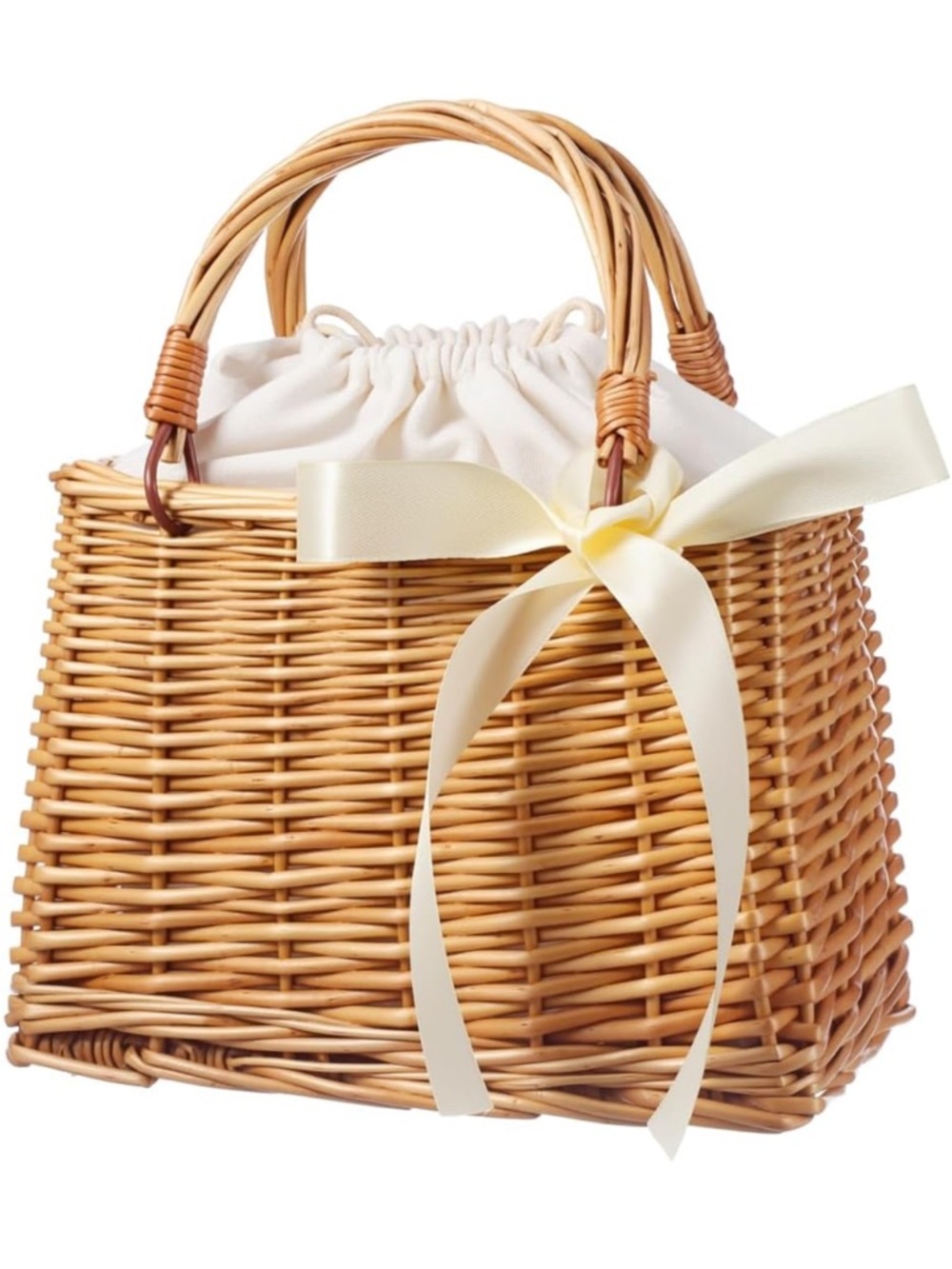 BNWT Cute Straw Bucket handmade women bag